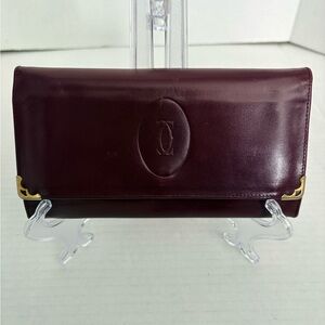 Cartier Paris trifold long wallet with kisslock